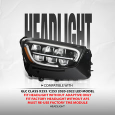 G-PLUS LED Headlight for Benz GLC Class 2020-2022 Black Right Side Product Specifications