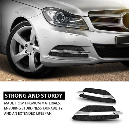 G-PLUS Pair Fog Light Cover Daytime Running Light Cover, Compatible with Benz C250 C350 2012-2015/C300 2012-2014 w/o AMG Package & Sport Package, LH Driver & RH Right 2PCS, 2048803224, 2048803324