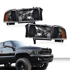 G-PLUS Headlights for Dodge Ram 1500 1994-2001 Ram 2500 3500 1994-2002 Clear Lens Product Image
