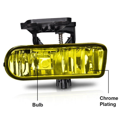 G-PLUS Front Bumper Fog Light Compatible With GMC Yukon/Yukon XL 2000 2001 2002 2003 2004 2005 2006,Driving Fog Lamps Replacement Driver & Passenger Side Pair Yellow Lens