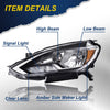 G-PLUS Headlights Assembly Compatible with 2016-2018 Nissan Sentra 4-Door Sedan S SL SR SV, (ONLY For Factory Halogen Models Headlights),Headlamps Black Housing,Driver Left,faros delanteros