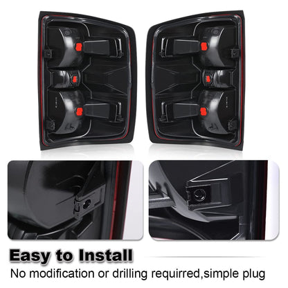 G-PLUS Tail Lights Assembly w/o Wiring Harness Fit Chevy Silverado 2500 HD 3500 HD/GMC Sierra 3500 HD 2016 2017 2018 2019 Left & Right Rear Brake Lamps, 23295939 84288723, Red Lens