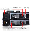 G-PLUS LED DRL headlights, Compatible with 1994 1995 1996 1997 1998 1999 2000 GMC C10 C/K C1500 bumper Headlamp, Smoky lens Black Housing Amber Reflector