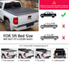 G-PLUS T3 Lock Tri-Fold 5Ft Truck Tonneau Cover Replacement for 2015-2021Chevy Colorado/GMC Canyon,Extra Short Bed 5' Black