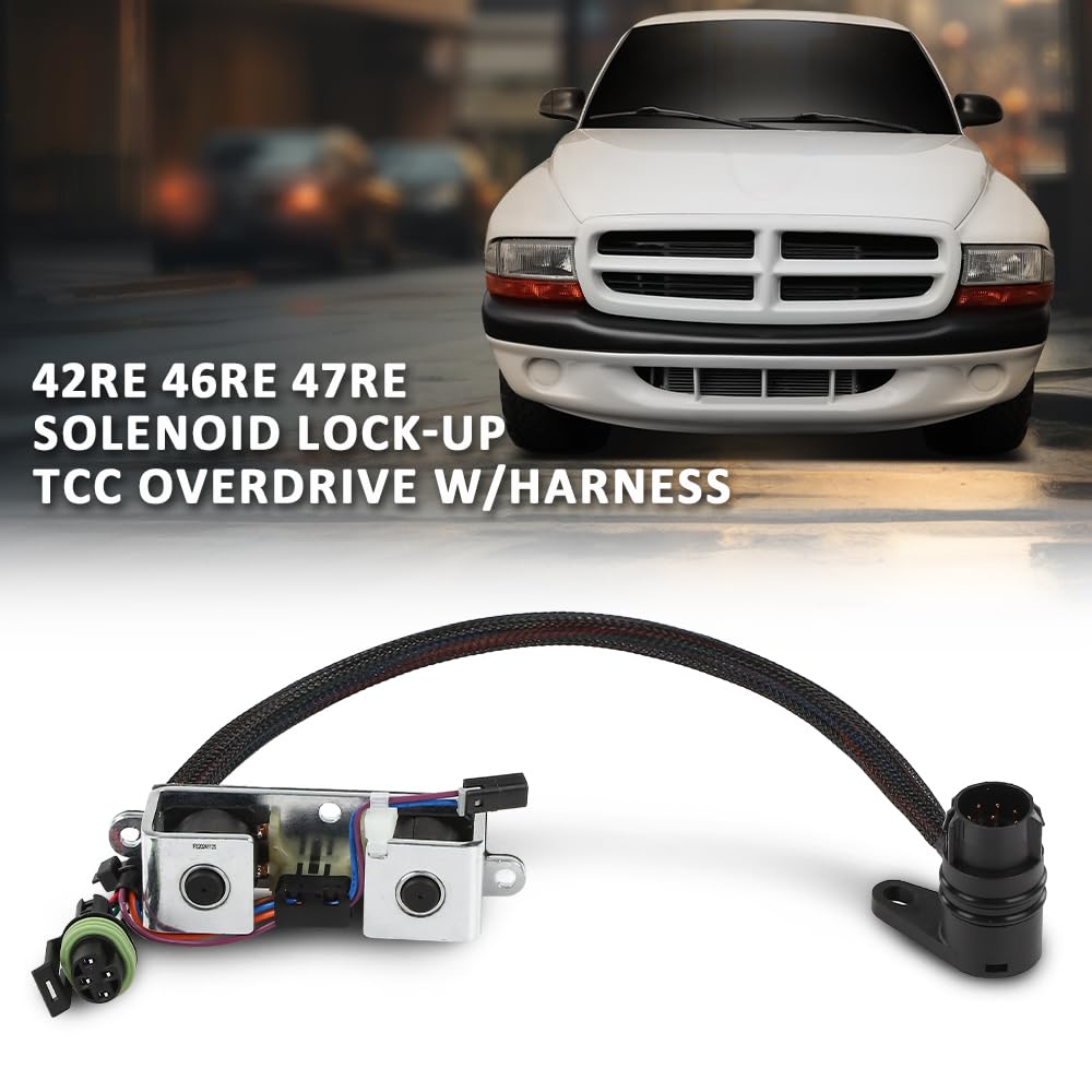 G-PLUS Transmissions Solenoid Lock-up TCC Overdrive w/Harness Compatible with All A500 & A518 Transmissions 1996-1999 Round Plug 8 Pin 12420B JF011E RE0F10A F1CJA