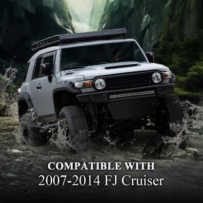 G-PLUS Pocket Riveted Fender Flares, Compatible With Toyota FJ Cruiser 2007-2014, Black Wheel Cover Protector Pickup Truck Accessories Trim Guards 4pcs (Textured Surface)