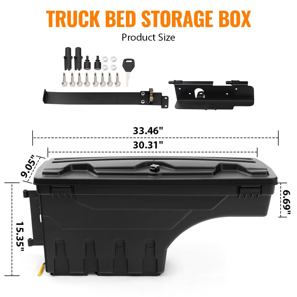 G-PLUS Rear Truck Bed Storage Box Toolbox Compatible with Toyota Tundra 2007-2020 Left & Right Truck Bed Boxes