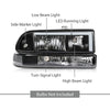 G-PLUS LED Headlights Assembly Front Headlamps Left Right Fit Chevy Blazer 1998-2005, Fit Chevy S10 Pickup 1998-2004 with Bumper Lights Clear Lens Black Housing Clear Reflector,faros delanteros