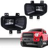 G-PLUS Front Left & Right Side Bumper Fog Lights Assembly & Headlights Assembly w/o Bulbs Fit Ford F150 2015 2016 2017(White Cover White Frame Headlamps + Fog Lamps)