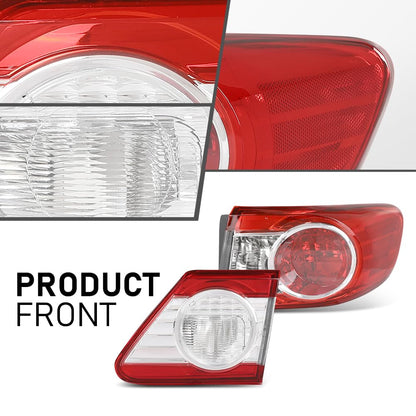 G-PLUS Tail Light Rear Brake Lamp Kit Halogen Compatible with Toyota Corolla Base/L/XRS/ (submodel: CE, LE, S) 2011-2013 8155112C10, 8156112C10 Red