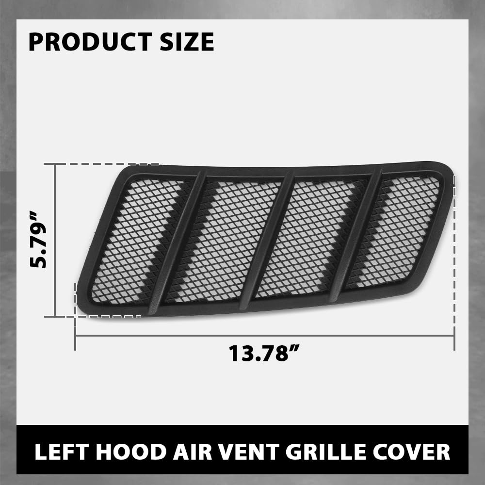 G-PLUS Front Left Hood Air Vent Grille, Compatible with Benz W166 GL GL350 GL450 GL550 GL63 AMG ML ML350 ML550 ML63 AMG 2012-2015, Driver Side, 1668800105