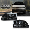G-PLUS LED Headlights Assembly Front Headlamps Left Right Fit Chevy Blazer 1998-2005, Fit Chevy S10 Pickup 1998-2004 with Bumper Lights Smoke Lens Black Housing Clear Reflector,faros delanteros