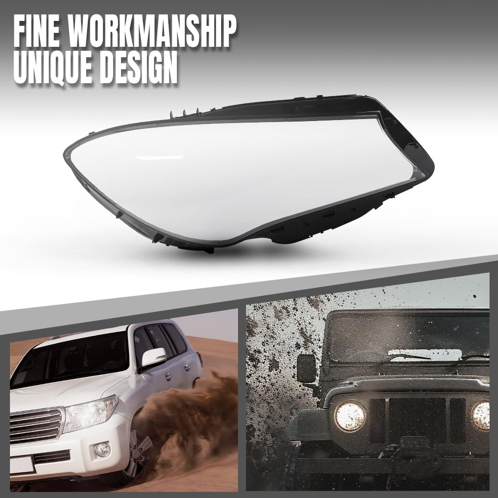 G-PLUS Headlight Lens Cover Compatible with Benz GLC-Class W253 CLA250 CLA45 AMG 2016-2019 Left & Right Front Headlamp Lens Cover Clear