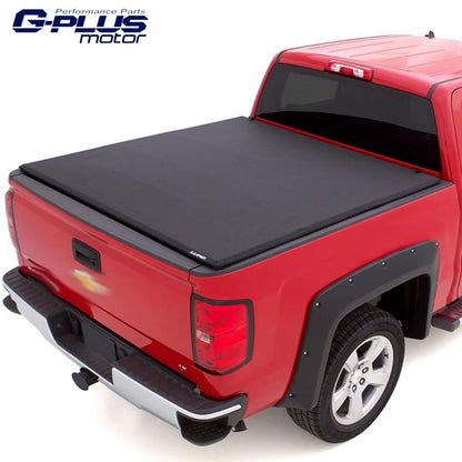 G-PLUS Soft Quad Fold Truck Bed Tonneau Cover Compatible with Chevy Silverado/GMC Sierra 2004-2007 (2007 Classic Body) 5'8" Extra Short Bed