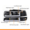 G-PLUS LED Headlights Assembly,Fit Chevy Silverado 1999-2002,Fit Chevy Tahoe/Suburban 1500 2500 2000-2006,Left & Right Bumper Headlamps,Clear lens Black Housing Clear Reflector