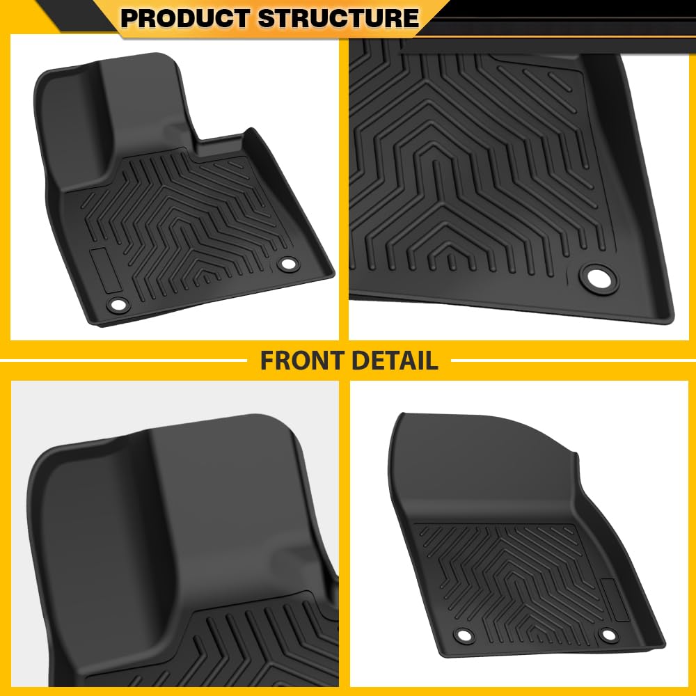4PCS Floor Mats Cargo Liner Fit LX RX300 2019, All Weather Floor Cargo Liners Waterproof Black 1st & 2st & 3nd Row