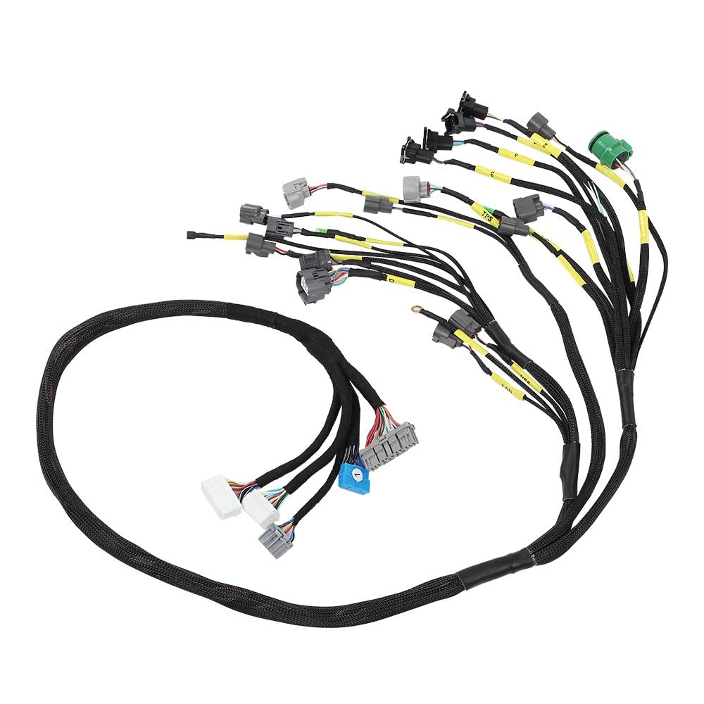 G-PLUS Tucked Engine Harness Fit Honda Civic Integra B16 B18 D16&B/D-Series OBD1 Tucked Budget Engine Harness w/OBD1 Dist/Inj/Alt & 92-95 ECU Plugs CNCH-0BD1-1