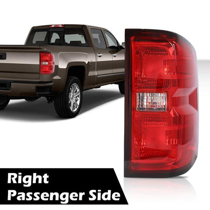 G-PLUS Tail Lights Assembly W/o Bulbs Red Lens Compatible with Chevy Silverado 2014-2019/Fit GMC Sierra 2015-2019 Right Passenger Side Tail Lamps Brake Lamp Luces Traseras Rear Brake Lamps Assembly