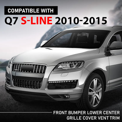 G-PLUS Front Bumper Lower Center Grille Cover Vent Trim, Compatible with Audi Q7 S-Line 2010-2015, 4L0807683C, 4L0807683E01C