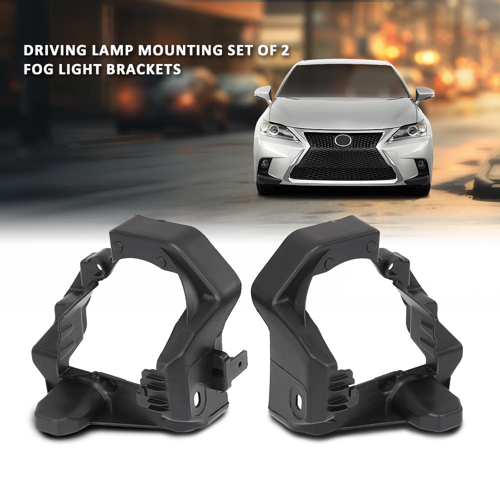 G-PLUS Fog Light Brackets Driving Lamp Mounting Set of 2 Left & Right Side Pair Compatible with LX CT200h (submodel: Base, F Sport) 2014-2017 5212576030, 5212676030, LX2602109, LX2603109 Black