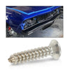 G-PLUS Chrome Headlight Bezel Marker Grille Trim Screws Kit Chrome Silver Stainless Steel (Thread #8, Length 13/16",Torx Pan Head with a 9/32" Outside Diameter) 11504069