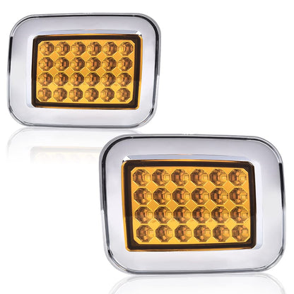 G-PLUS LED Corner Signal Lights Compatible with 2003-2009 Hummer H2 15060529, 15060530 Left Driver Side& Right Passager Side Smoke Lens Parking Lamps