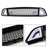 G-PLUS Honeycomb Mesh Front Bumper Upper Grill Compaitble with Ford Mustang 2013-2014 (Except Shelby) Upper Hood Grille With DRL LED Yellow Turn Signal Clear Lens ABS