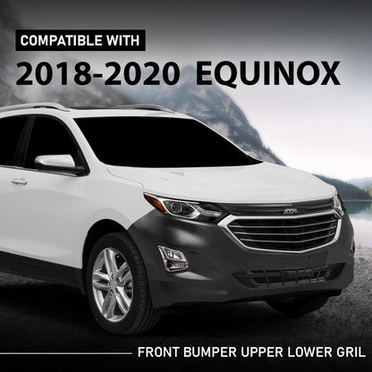 G-PLUS Front Bumper Upper Lower Grille Kit Compatible with Chevy Equinox 2018-2021