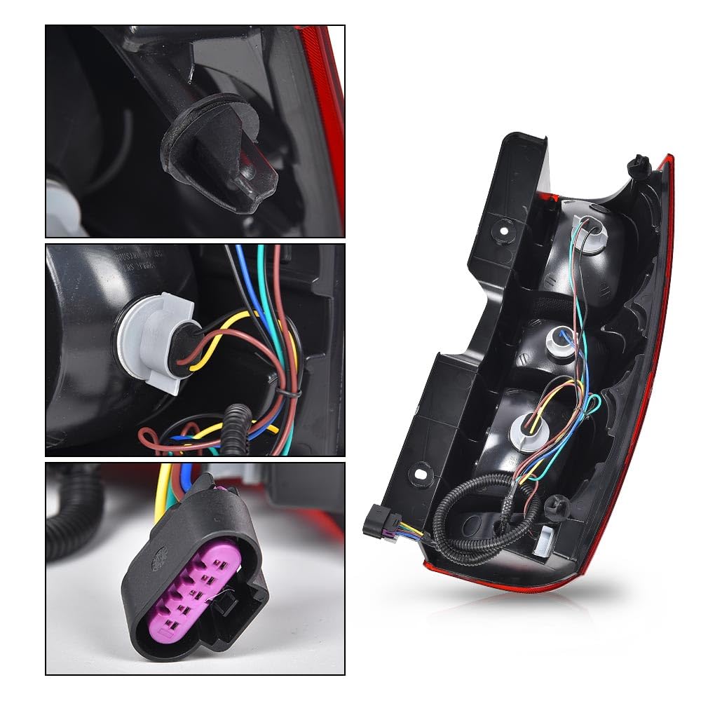 G-PLUS Tail Lights Brake Lamps w/Harness,Compatible with Chevy Suburban 1500 2007-2014/Fit Chevy Suburban 2500 LTZ 2007,Left and Right Luces Traseras Rear Brake Lamps Assembly Faros Traseros