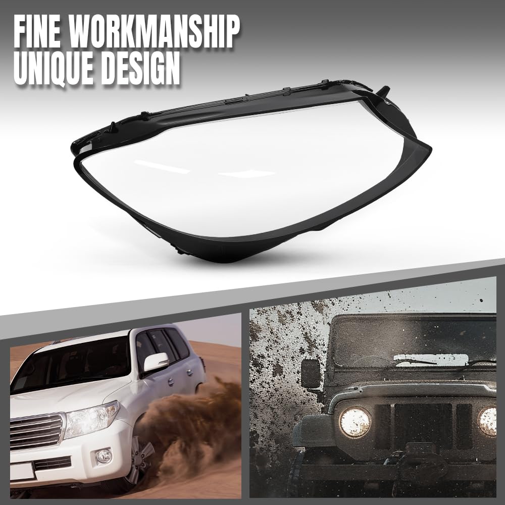 G-PLUS Headlight Lens Cover Compatible with Benz C-Class W205 C180 C200 C260L 2015 2016 2017 Left & Right Side A2059067303, A2059067403 Front Headlamp Lens Cover Clear