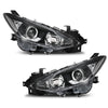 G-PLUS Headlights Assembly Front Headlamps Projector Compatible with Mazda 3 2014-2016 BPW1510K0 BPW9510K0A Clear Lens Black Housing Clear Reflector,faros delanteros