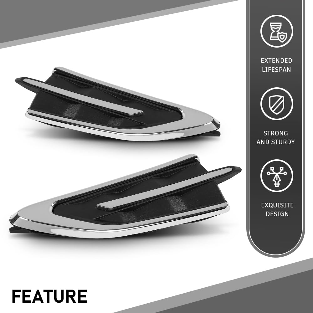 G-PLUS Pair Front Fender Ornament Fender Vent Insert Grille Molding Plate Kit, Compatible with Ford Escape SEL S SE Titanium Sport Utility 4-Door 2017-2019, LH & RH 2PCS, GJ5Z16228AB, GJ5416C217ACW