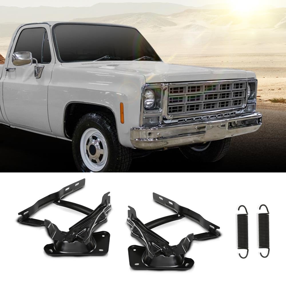 G-PLUS Hood Hinge & Sping Set Left and Right Compatible with Chevy GMC Truck 1973-1980 Suburban Blazer Jimmy