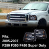 G-PLUS LED Smoked LED DRL headlights, Compatible with 2005 2006 2007 Ford F250 F350 F450 F550 Super Duty Bumper Headlamps, Smoky Lens Black Housing Amber Reflector,faros delanteros