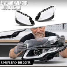 G-PLUS Headlight Lens Cover for Benz E-Class W213 E200L E300L 2016-2023 Clear Close-up View