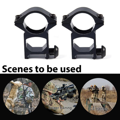 G-PLUS Scope Rings Mount Fit 1" Diameter 10mm 3/8" High Profile See-Thru Dovetail 2PCS Black