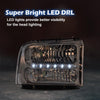G-PLUS Smoked LED DRL headlights, Compatible with 2005 2006 2007 Ford F250 F350 F450 F550 Super Duty Bumper Headlamps, Clear Lens Chrome Housing Clear Reflector FO2503217,faros delanteros