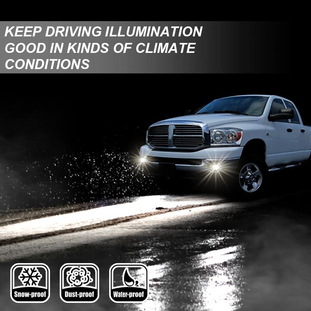 G-PLUS Driver & Passenger Side Fog Lights, Compatible With Dodge Ram 1500 2002-2008 / Fit 2003-2009 ram 2500 3500 / Fit 2004-2006 Durango Driving Lamps (Fog Lamps Set + Circuit Board)