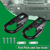 G-PLUS Tow Hook Parts Set Compatible with 2009-2021 F150 with Hardware Front Kit Pair (Black)