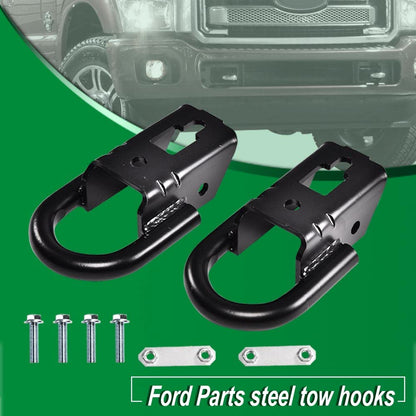 G-PLUS Tow Hook Parts Set Compatible with 2009-2021 F150 with Hardware Front Kit Pair (Black)