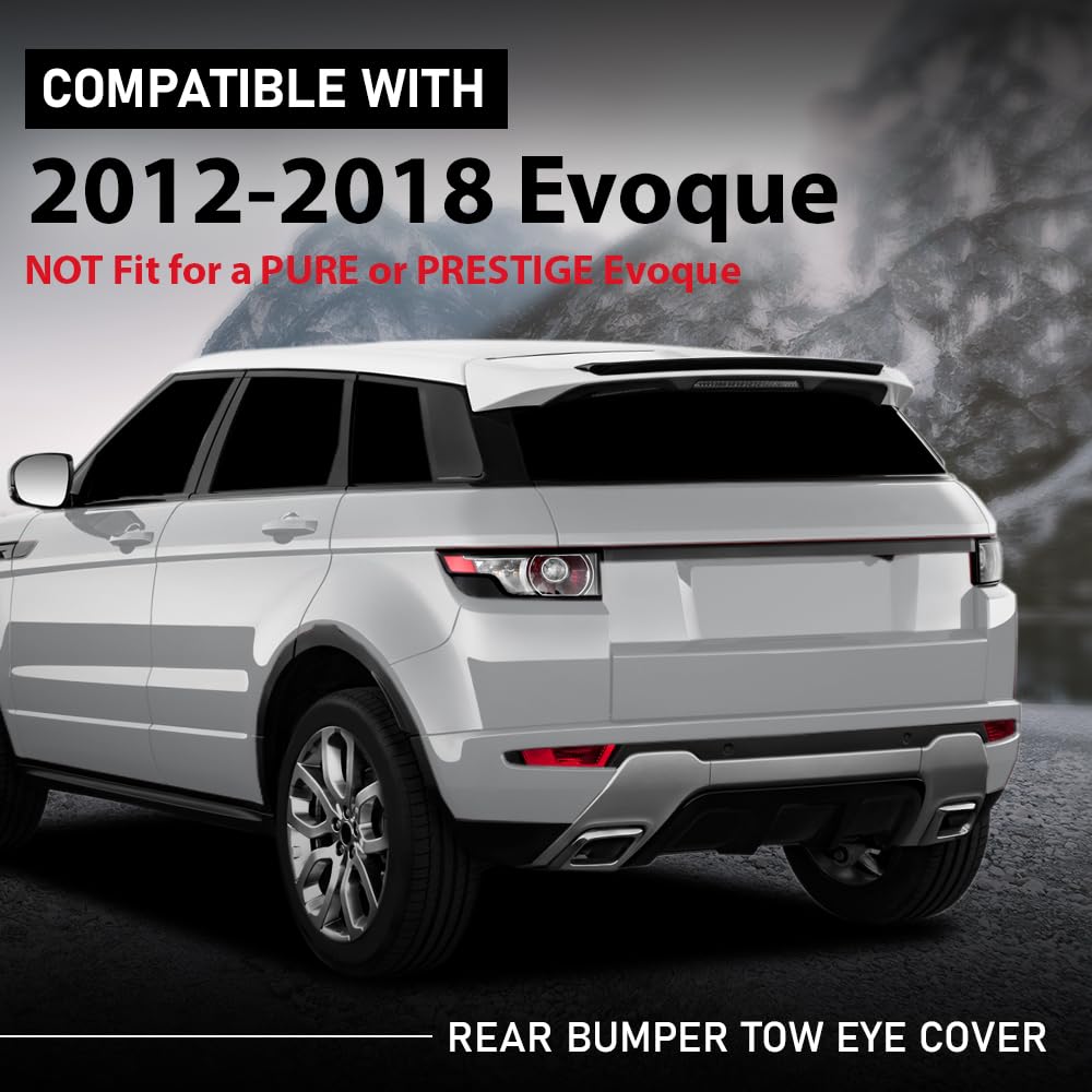 G-PLUS Rear Bumper Tow Eye Cover Trim Dynamic L+R Set Compatible with Range Rover Evoque 2012-2018,Fits with sport type, Fit Dynamic model