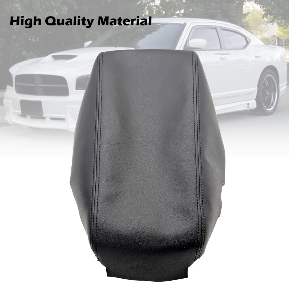 G-PLUS Center Console Cover Compatible with Dodge Charger 2008 2009 2010 Armrest Cover Black Synthetic Leather