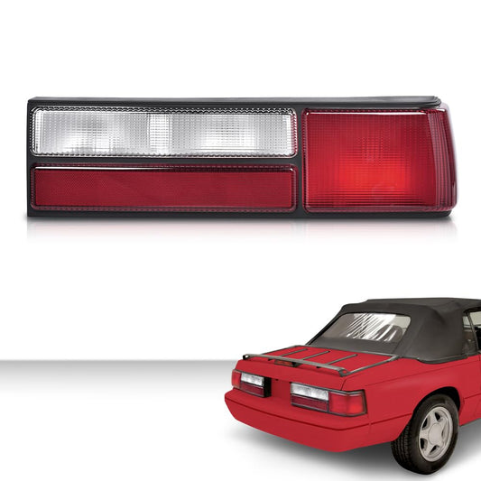 G-PLUS Taillights Taillamps Rear Brake Lights Right Passenger Side w/o Bulbs Compatible with Ford Mustang 1987-1993 FO2801168, E7ZZ13404A Red Lens Black Housing Faros Traseros Luces TraserasAssembly