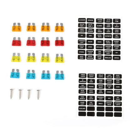 G-PLUS 6 Way Fuse Block Blade Fuse Box with LED Indicator for 12V 24V Car Marine 6 Circuit Fuse Holder Fuse Block 12V/24V 6 Way Car Auto Blade Fuse Board Box
