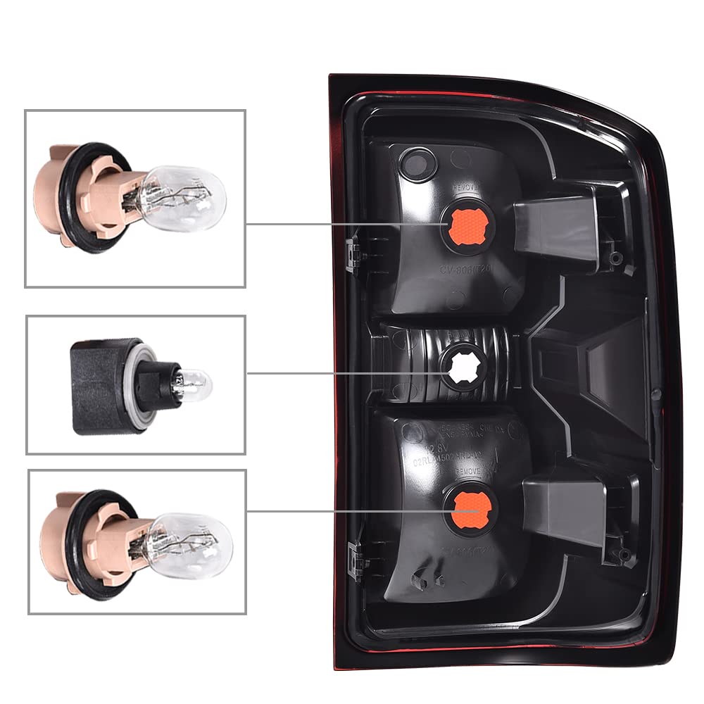 G-PLUS Tail Lights Assembly Brake Lights w/Wiring Harness Taillights,Compatible with Chevy Silverado 1500 2500 HD/GMC Sierra 3500 HD 2016-2019, Red Lens 23295939 23295938 Luces traseras