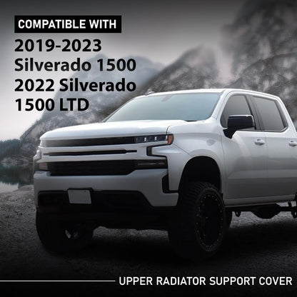 G-PLUS Upper Radiator Support Cover Compatible with Chevy Silverado 1500 2019-2023,Fit Chevy Silverado 1500 LTD 2022 Black