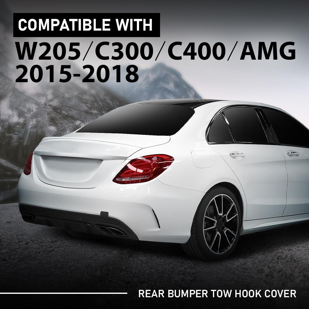 G-PLUS Rear Bumper Tow Hook Cover Fit Benz C 300 4Matic, Base 2.0L 2015-2020,Fit Benz C 350e Base 2.0L 2016-2018,Fit Benz C 400 4Matic 3.0L 2015 2058850256