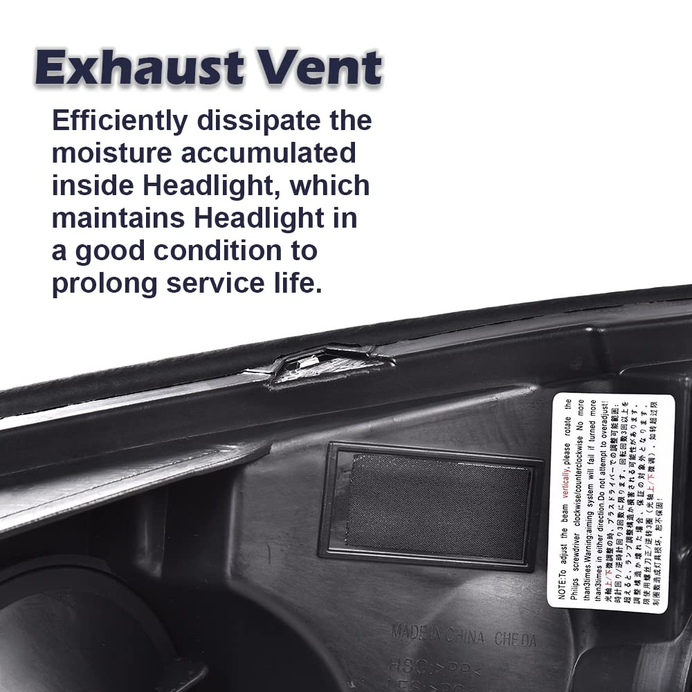 G-PLUS Headlights Assembly, Fit 2006-2007 Chevy Monte Carlo/2006-2013 Chevy Impala/2014-2016 Impala Limited Headlamps Left, Clear Lens Chrome Housing Amber Reflector Bumper Headlamps,faros delanteros
