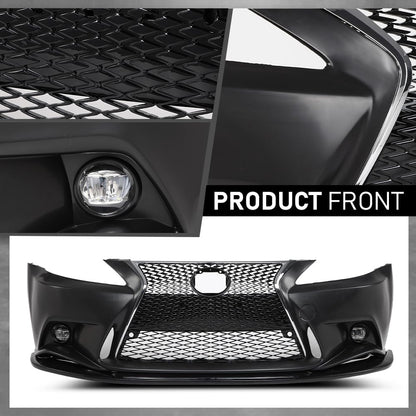 G-PLUS Black Lexus IS Front Bumper Kit + Lip + Plate (2006-2013 LX IS IS250 IS350 & 14+ F-Sport)