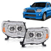 G-PLUS LED Tube Projector Headlights Headlamps W/o Bulbs Compatible with Toyota Tacoma 2005-2011 Clear Lens Chrome Housing Amber Reflector Driver & Passenger Side,faros delanteros